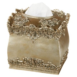 Victoria Rose Satin Gold Tissue Cover for Bathroom or Decorative Display