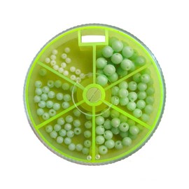 Set: Plastic Beads Assorted Rubber Beads in Dispenser Box Approx. 110 Beads, Luminous Self-Luminous Round Fishing Floating