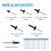 BESTYCHAO Pop Rivets, 120pcs 5 Sizes Large Flange Aluminum Blind