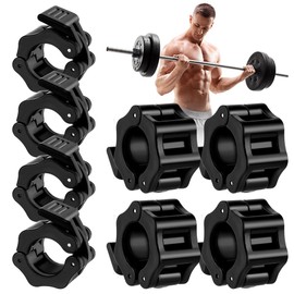 flintronic Dumbbell Clasps, 8 Pieces Quick Release Barbell for 30 mm Olympic Bar, Barbell Clips, Dumbbell Bar Clamp, Dumbbell Lock for Weight Training, Weightlifting, Fitness, Gym (Black)