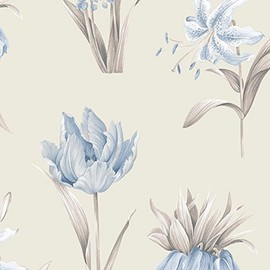 Manhattan Comfort NWPA34239 Williamsport Paradise Floral Wallpaper, Blue
