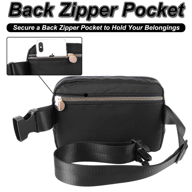 Riñonera para niñas y mujeres, bandolera para cintura personalizada, Negro