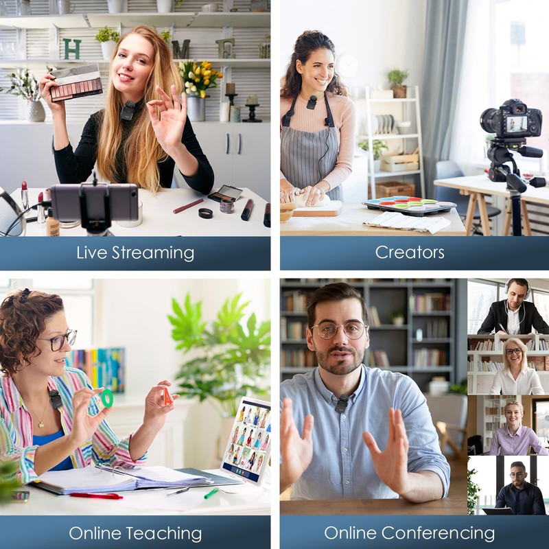 Wireless Lavalier Microphone for iPhone, Android Phone, Camera with Real-Time/Audience