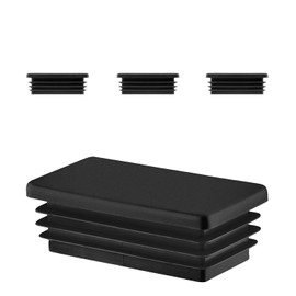 EMFA Lamellar Plugs for Rectangular Pipes 120 x 60 mm Black Pack of 4 Rectangular Plugs 60 x 120 6 x 12 cm
