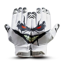 XEZROX WEAR Football Gloves Supar Tacky Grip for Youth Football Gloves & Adult Sizes Football Gloves Youth Boys 8-12 | Superior Football Receiver Gloves for Peak Performance, Black White