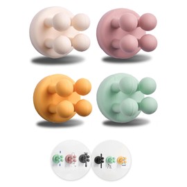 4Pcs Silicone Toothbrush Holders for Bathrooms,Waterproof Self Adhesive Multifunctional Hook for Hanging Towel Key Plug Cable for Bathroom Kitchen Living Room Office Mixed1