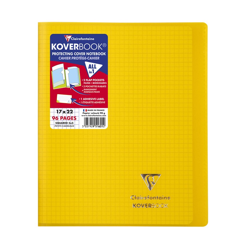 Clairefontaine 951601C Koverbook 17 x 22 cm, 48 Sheets, Squared,