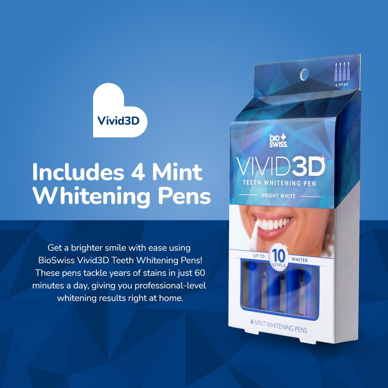 BioSwiss Teeth Whitening Pen Set, Optic Bright Ultra White Mint