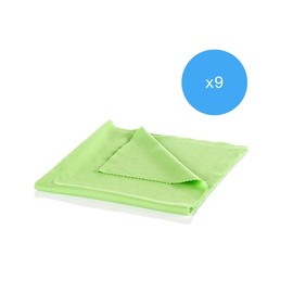 Minky M Cloth Glass and Window Pack of 9, Microfibre Anti-Bacterial Cleaning Cloth, Multifunctional & Reusable, Super Soft & Powerful High Density Microfibres