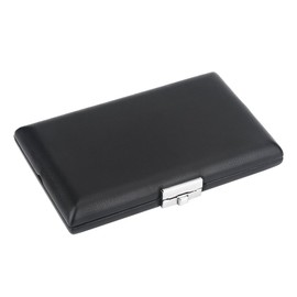 Bassoon Reeds Case, Lightweight Durable Wood PU Leather Cover Bassoon Reed Container Box Case with Slots Slightly Waterproof for 6pcs Reeds Black