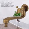Antique Garden Faucet with Extended Spout Antifreezing Copper Wall Mount