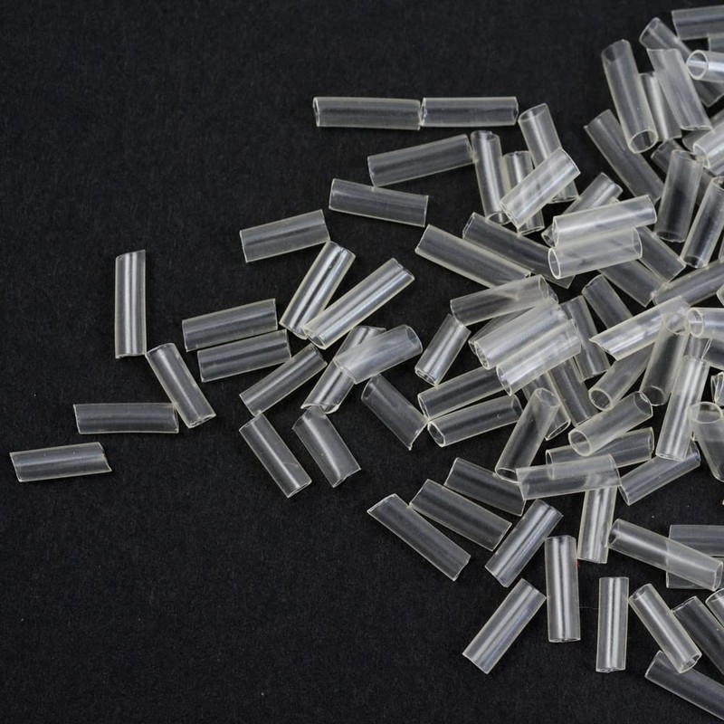 250 Pcs Hair Extension Shrink Tubes Shrinky Clear Tubes for