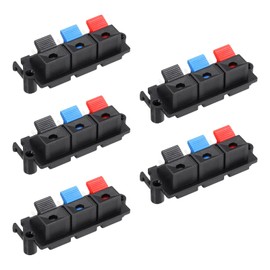 sourcing map 3 Way Spring Terminal Clip Push Release Connector Plate Jack Socket Speaker Terminal Strip Block Speaker Jointing Clamp Test Clip WP3-19 5Pcs
