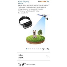 Blingbling GPS Wireless Dog Fence System, Electric Satellite Technology Pet Containment...