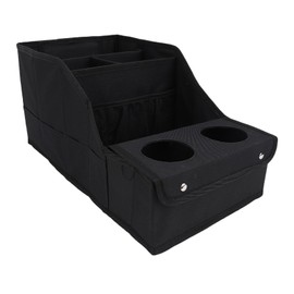 Generic Car Seat Organizer, Passenger Seat Organizer Backseat Storage Box with Compartments, Side Pockets and 2 Cup Holders, Multiple Pouches for Front or Back