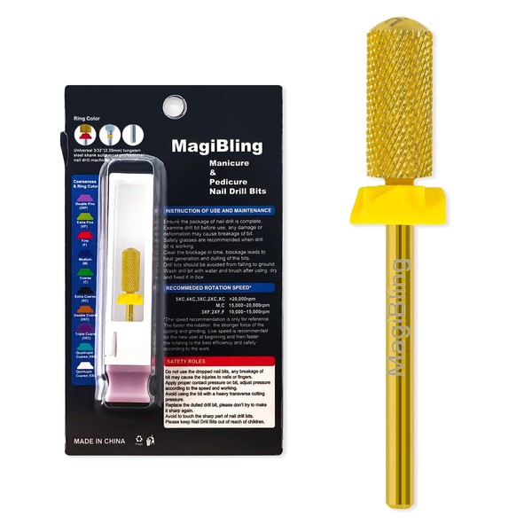 MagiBling Small Barrel Nail Drill Bits Round Top, 3/32'' Safety