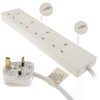 kenable 4 Gang Way UK 13A Trailing Socket Mains Power