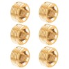 Glarks 6Pcs Copper 1/2'' NPT Male Pipe Plug Fitting
