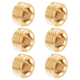 Glarks 6Pcs Copper 1/2'' NPT Male Pipe Plug Fitting