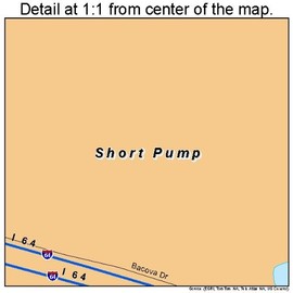 Large Street & Road Map of Short Pump, Virginia VA - Printed poster size wall atlas of your home town
