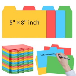 96 Pcs 5x8 Index Cards Dividers 5”×8” Tabbed Index Cards Guides Index Cards Guide Dividers The Blank Index Cards Guide Color Note Cards with Blank Tabs for Studying Working Office School Business Home