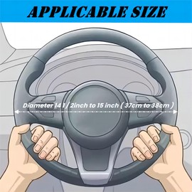 YSFKJ - Funda para volante con diamantes de imitación de vidrio brillante, universal de 15 pulgadas, protector elástico para volante de coche para mujeres y niñas (rojo)