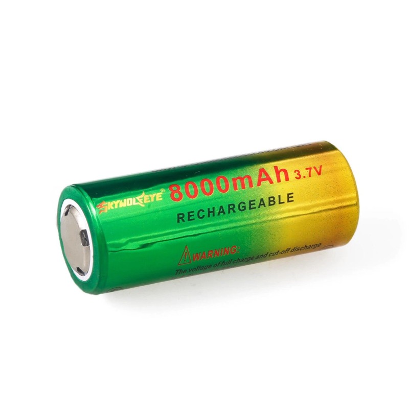 Skywolfeye 2pcs Skywolfeye 26650 Battery 3.7V Rechargeable Batteries Cell