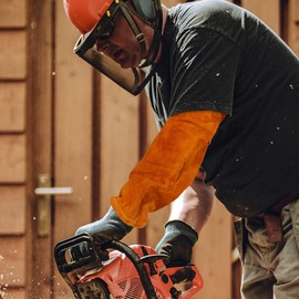 Gadpiparty Cowhide Welding Arm Sleeves, Heat & Flame Resistant Protective Sleeves with Elastic Cuffs, Long Arm Guards for Men and Women, Ideal for Welding, Industrial, and Construction Work