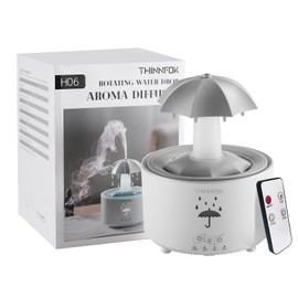 Humidifiers for Bedroom,Aromatherapy Essential Oils Diffuser,Quiet Ultrasonic Clouds and Cool Mist Humidifier, 7 Colors Breathing LED Light,Rotating Umbrella Rain Drops,Ideal Holiday Gifts for Home