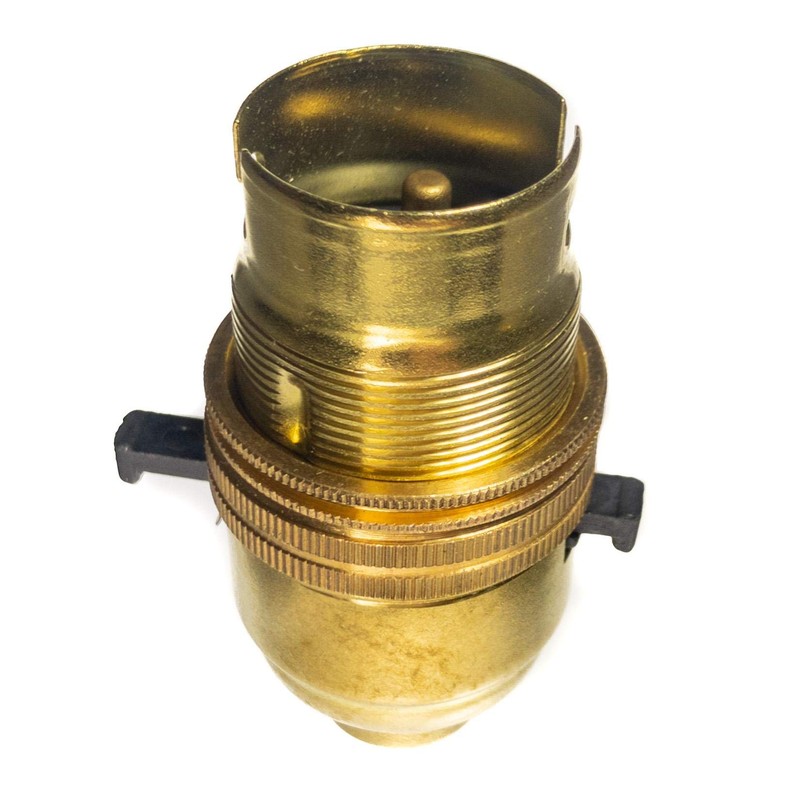 Switched Lamp Holder Brass Bayonet Cap (BC) (B22d) 10mm Screw