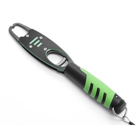 Portable Fish Lip Gripper, Stainless Steel Aluminium Fish Grabber Holder with Scale and Lanyard 33lbs - Green