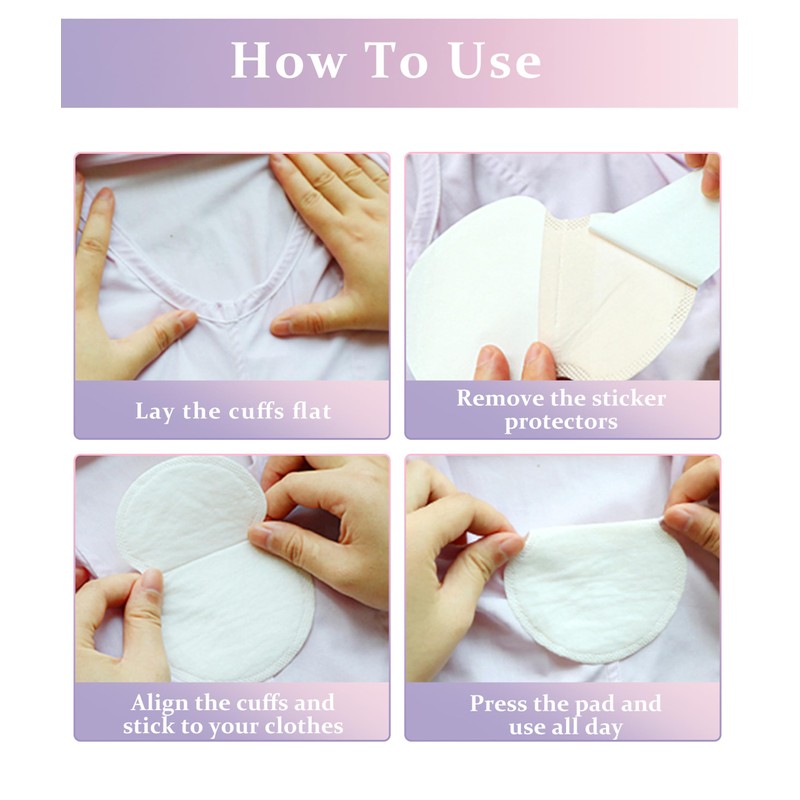 Armpit Sweat Pads, Disposable Underarm Sweat Pads for Women and