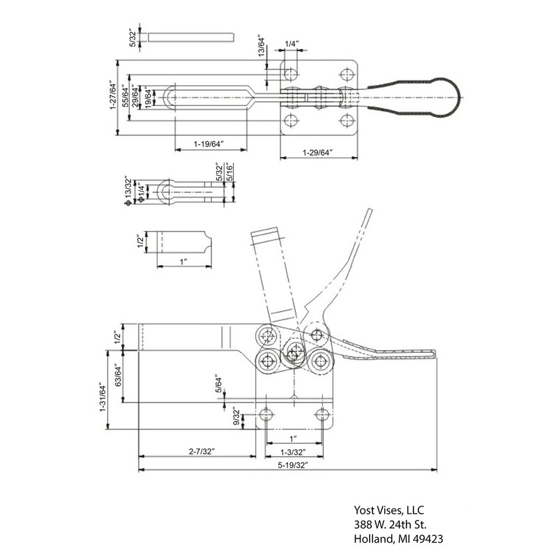 Yost Tools 30111 Medium Toggle Clamp (Pack of 4), Red