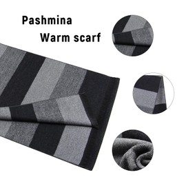 Vxcbad Men's Scarf Warm Scarf Medium Length Winter Business Casual Versatile Warm Soft Skin-Friendly 180 x 30 cm Black, black