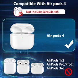 RAVIAD Compatible for AirPods 4th Generation Charging Case, Replacement of Wireless Charging Case, Bluetooth Pairing with Sync Button and USB-C Port (No Earbuds Including)