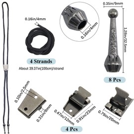 GORGECRAFT 4 Sets Iron Bolo Tie Findings Kit Bolo Tie Tips Replacement End Caps Kit Tie Buckle Accessories with 8Pcs Alloy Cord End 4Pcs Tie Slide Clasps 4Pcs Tips Cord for Bolo Tie Making (Gunmetal)