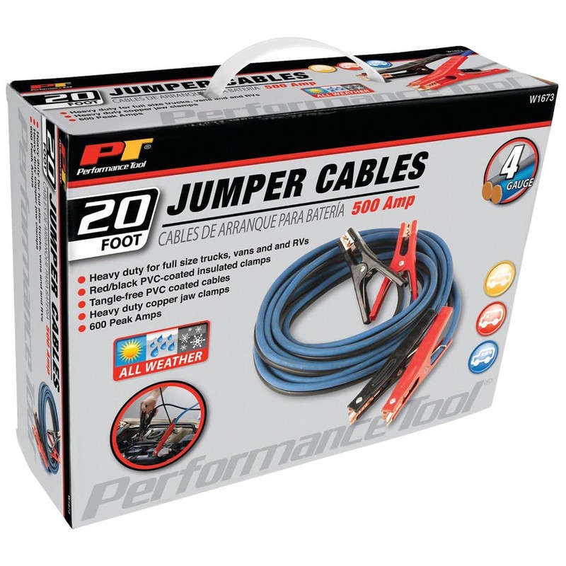 Performance Tool W1673 20' 4-Gauge 500 AMP All Weather Jumper