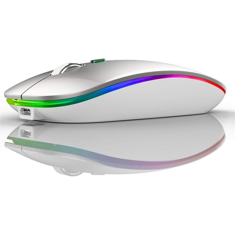 GADIRIA Wireless Optical Mouse 2.4GHz Bluetooth 5.0 Dual Mouse White