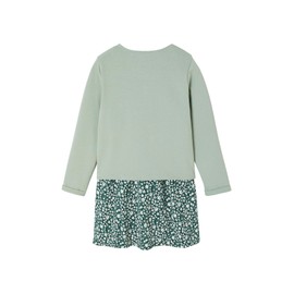 Vertbaudet Girls Sweat Jacket & Floral Dress Set, grey