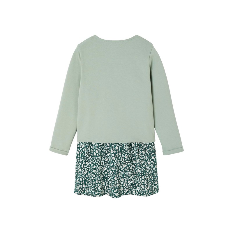 Vertbaudet Girls Sweat Jacket & Floral Dress Set, grey