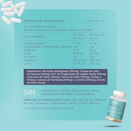 Moods  Suplemento Keto  Ayuno con Omega 3, MCT Oil, L-Carnitina, Cetonas de Frambuesa, Vinagre de Manzana - 100 Natural y Vegano - 60 Cpsulas Veganas 