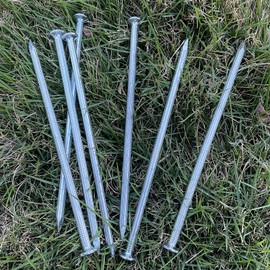 WOCHOLL Artificial Turf Stakes 6 Inches 35 Count, Artificial Grass Nails Galvanized Landscape Spikes for Artificial Turf, Paver Edging, Weed Barrier, Carpentry, by WOCHOLL (6in-35pcs)