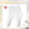 SI SEN Cotton Knitted Crew Socks, Knitted Socks with Ruffle