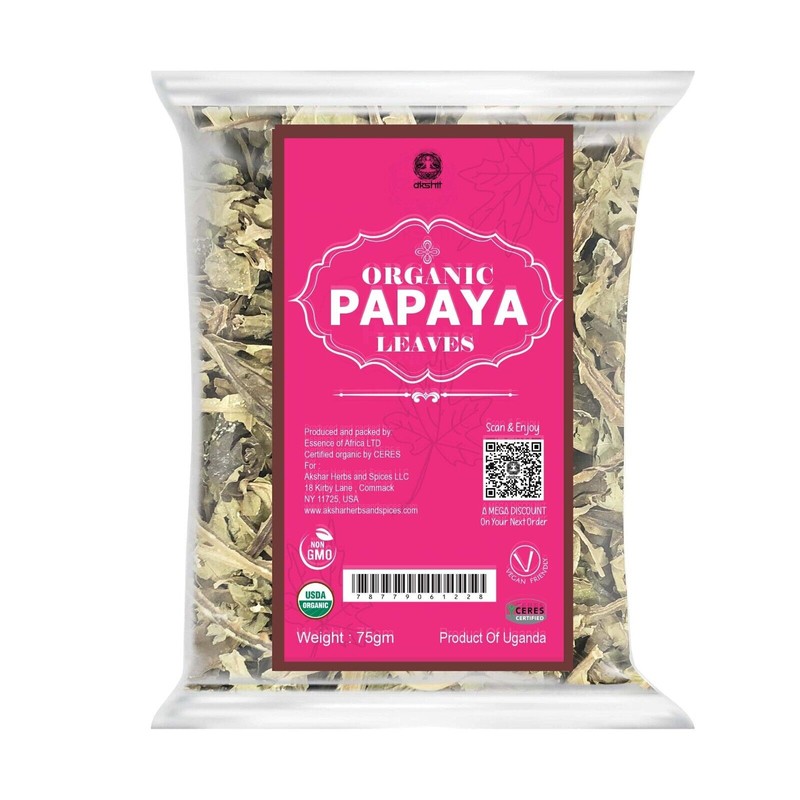 Papaya Organic Dried Papaya Leaves, Papaya Leaf Tea, Herbal Tea,