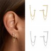 ALRNBY Chain Tassel Earrings with Rhinestones Dainty Gold Silver Sparkling
