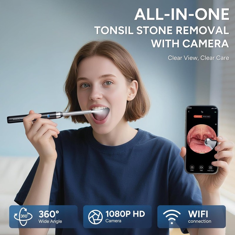 Tonsil Stone Remover with Camera - Upgraded Visual Tonsil Stone