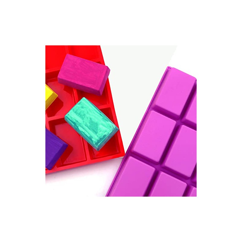 Molde rectangular de silicona para jabón de 4 onzas, moldes