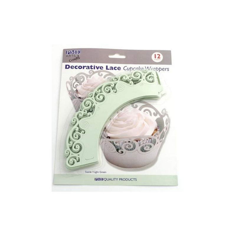 PME CW924 Light Green Swirls Cupcake Wrappers, Pack of 12,