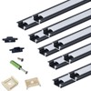 THMOOTHER Recessed LED Strip Black Channel Diffuser 10-Pack 6.56FT,23.5X7MM Tape