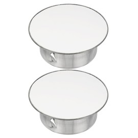 PATIKIL Chimney Hole Cap, 2 Pcs 100mm(3.9 Inch) Adjustable Round Stainless Steel Flue Hole Cover Stove Pipe Cap Pipe Cover for Kitchen Balcony Sewer, Silver Tone